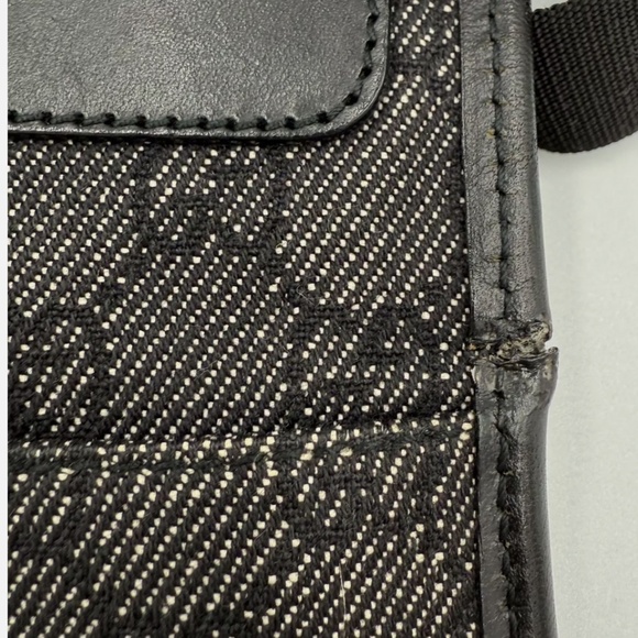 GUCCI GG Web Monogram Black Canvas Crossbody Bag - Picture 6 of 14